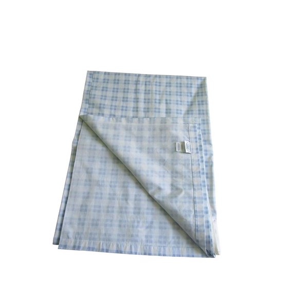 Laura Ashely Hampton Quartet Light Blue Plaid Twin Top Sheet Vintage Country EUC - Picture 12 of 14